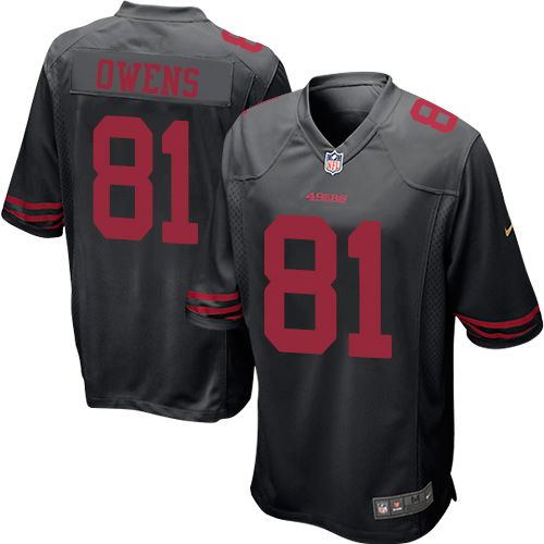 Men San Francisco 49ers #81 Terrell Owens Nike Black Game Player NFL Jersey